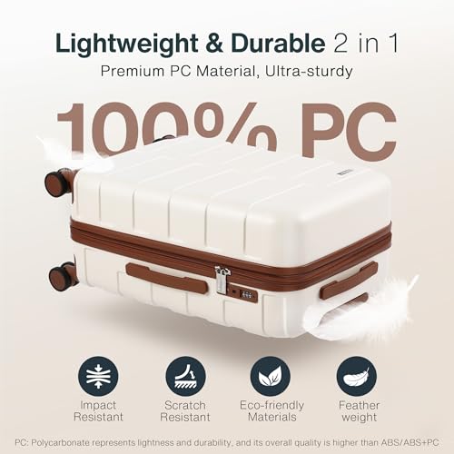 Luggage Sets 3 Piece (3-YEARS VIP SERVICE) Hardside Expandable Ultra Durable 100% PC Lightweight Carry On Travel Suitcase Set with TSA Lock Spinner