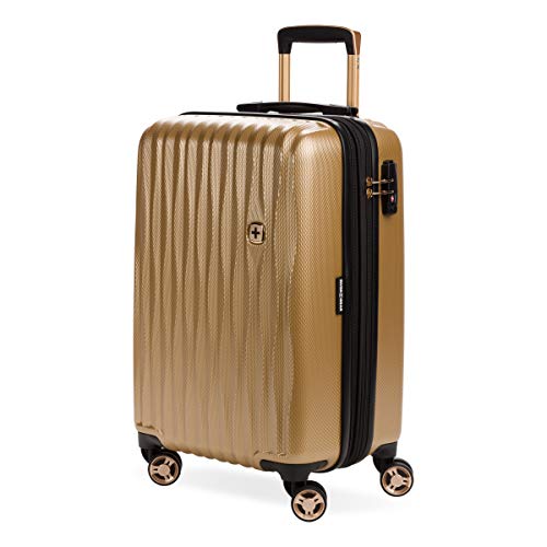 SwissGear 7272 Energie Expandable Hardside Luggage with Spinner Wheels and TSA Lock, Gunmetal, Carry-On 19-Inch