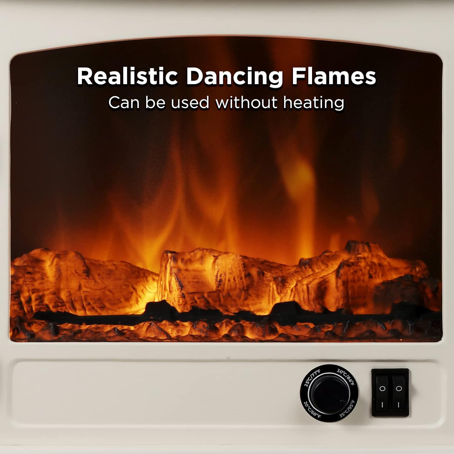 TURBRO Suburbs TS20 Electric Fireplace Infrared Heater, 20" Freestanding Stove with Realistic Dancing Flame Effect - CSA Certified