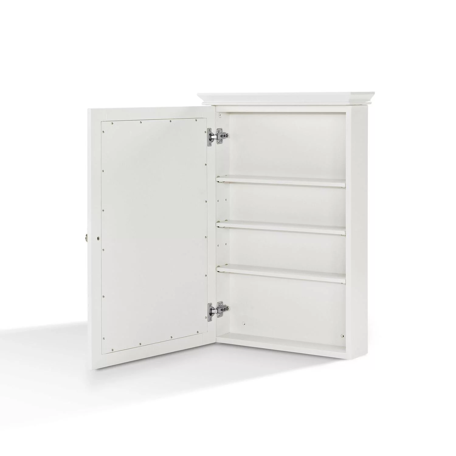 Crosley Furniture Lydia Wood Mirror Medicine Cabinet in White/Clear
