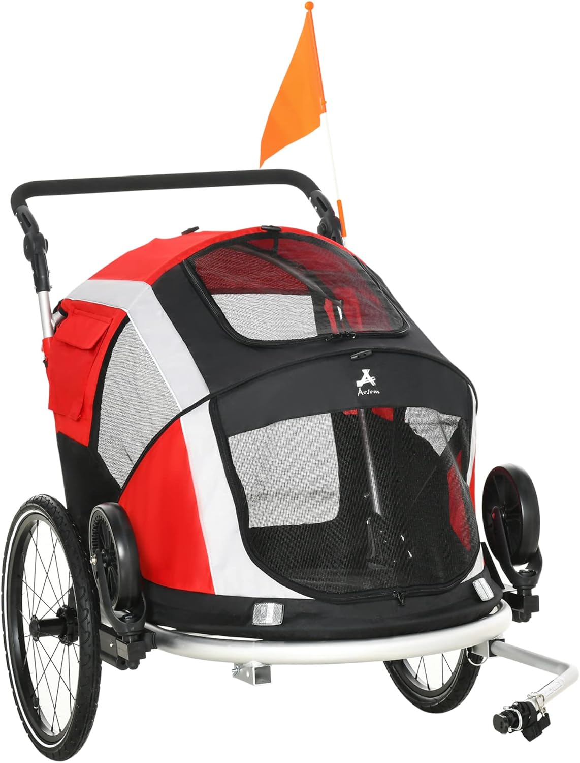 Aosom 2-in-1 Pet Bike Trailer, Dog Stroller, Small Pet Bicycle Cart Carrier with Safety Leash, and Easy Fold Design