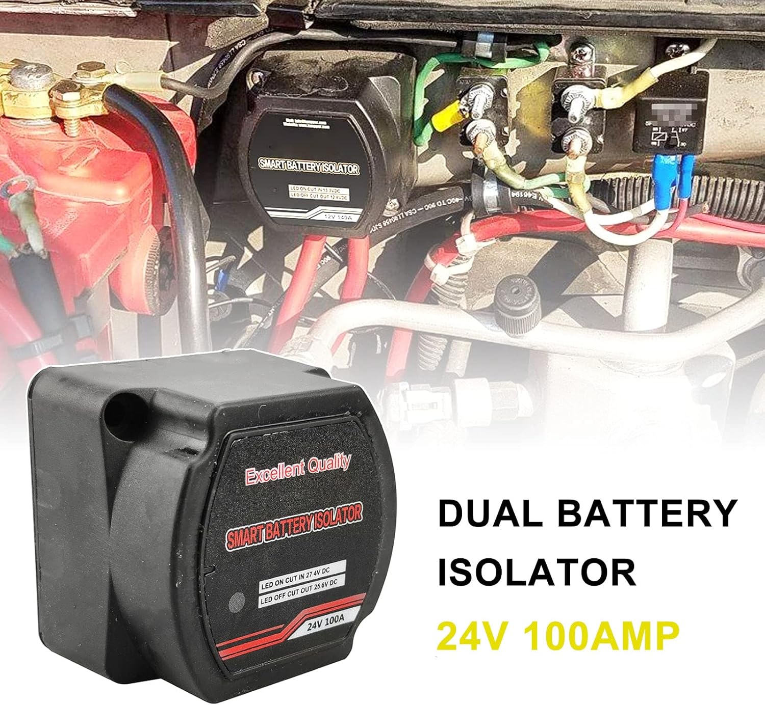 Dual Battery Isolator 12V 140Amp, Voltage Sensitive Relay VSR