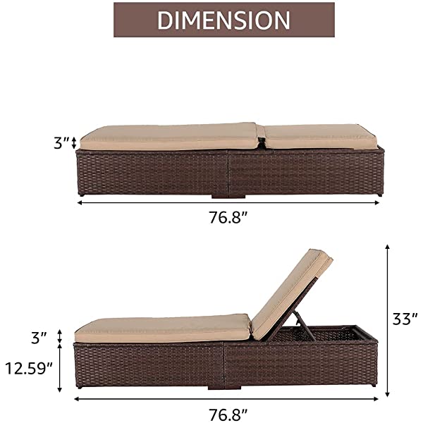 Patiorama Patio Chaise Lounge Chair, Sun Lounger