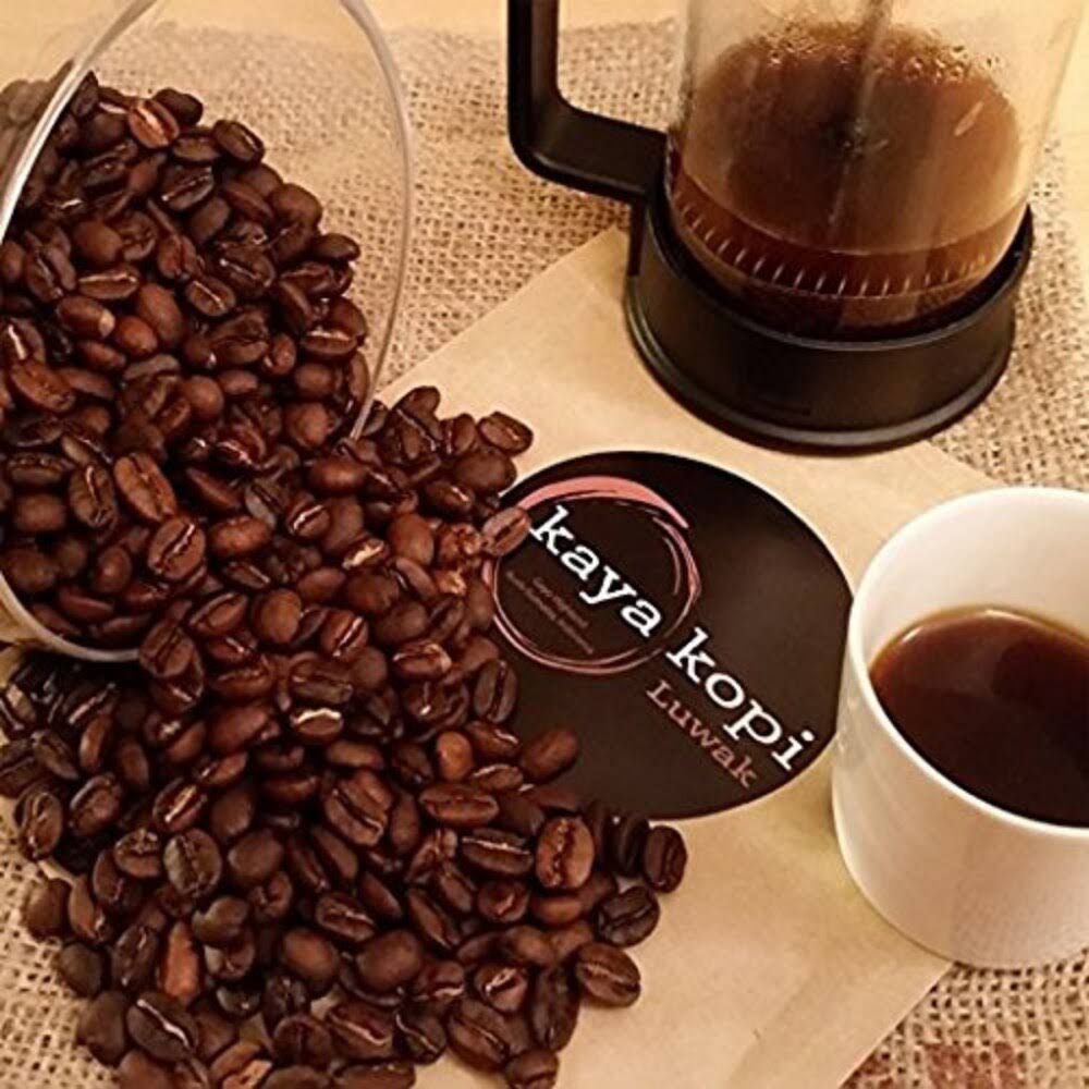 Premium Kaya Kopi Luwak from Indonesia Wild Palm Civets Arabica Coffee Beans, Dark Roast, 200 Grams