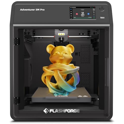 FLASHFORGE Adventurer 5M 3D Printer with Fully Auto Leveling System, Max 600mm/s High-Speed, 280℃ Quick-Detach Nozzle