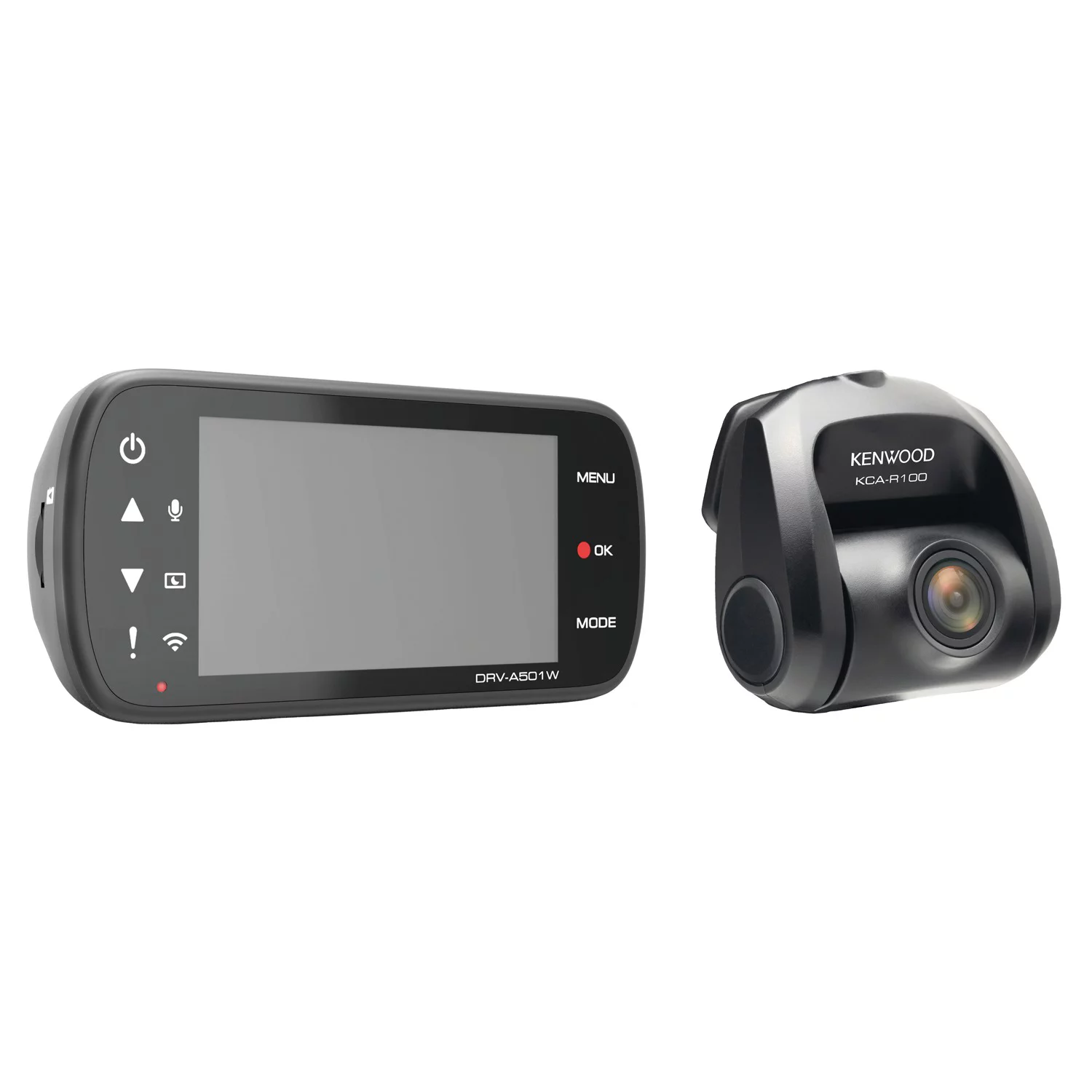 KENWOOD DRV-A501WDP Dual-Camera Wide-Quad HD Drive Recorder with 3-Inch LCD, Wi-Fi, and GPS
