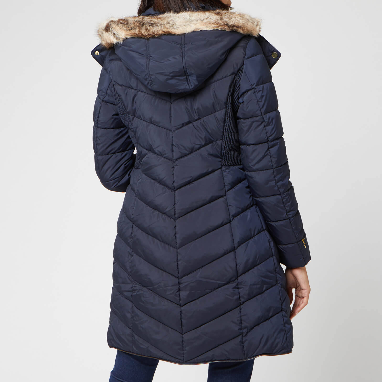 Joules Cherington Chevron Quilted Longline Padded Coat