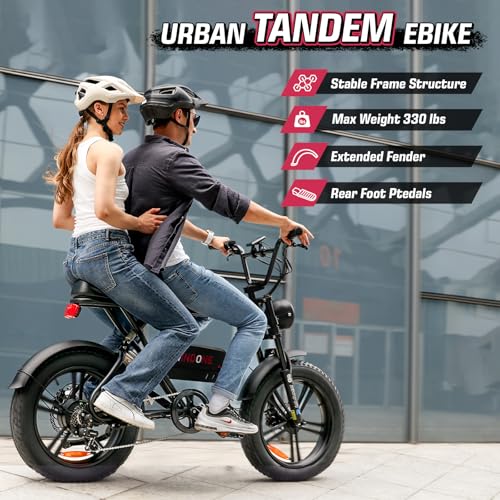 E2/K20 Electric Bike for Adults, 48V 13Ah/15Ah Battery, Up to 28 MPH & 46.6/60 Miles (PAS), 750/1000W Peak Ebike with All-Terrain 20"/26''