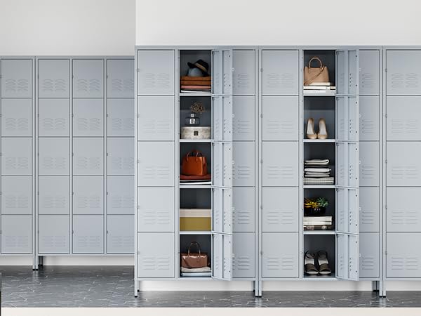 72" Metal Locker for Employees 3 Doors Blue Steel Storage Locker for Office, School, Gym - Metal Storage Cabinets for Home, Office, Gym, School