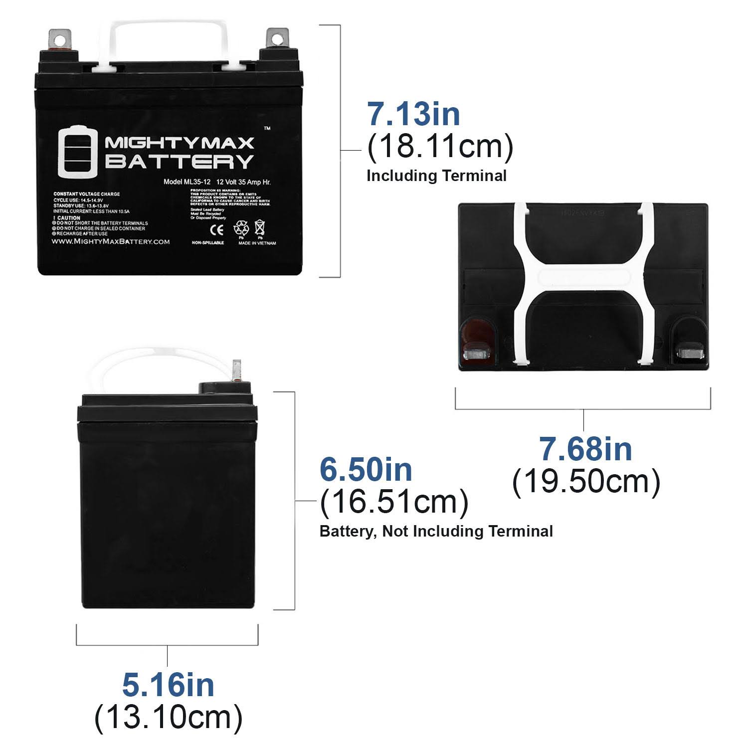 ML35-12 - 12V 35Ah U1 Invacare Pronto M50, M51, M61, M71, Booster Battery