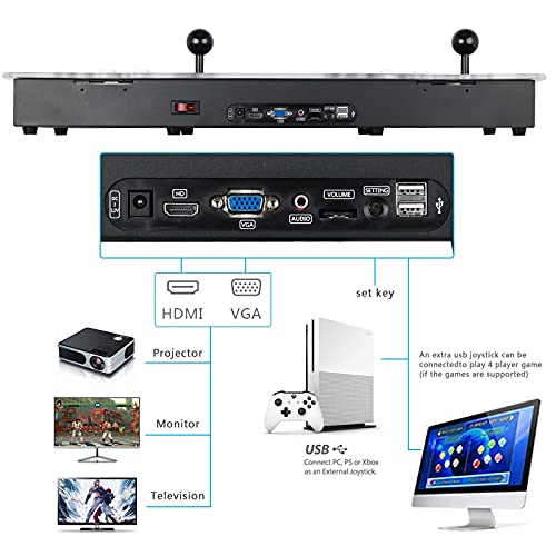 FVBADE [30000 Game in 1] 70S Pandora Box Retro Games Arcade Game Console with Two Separate Host for PC & Projector & TV 3D Games 1-4 Players Category