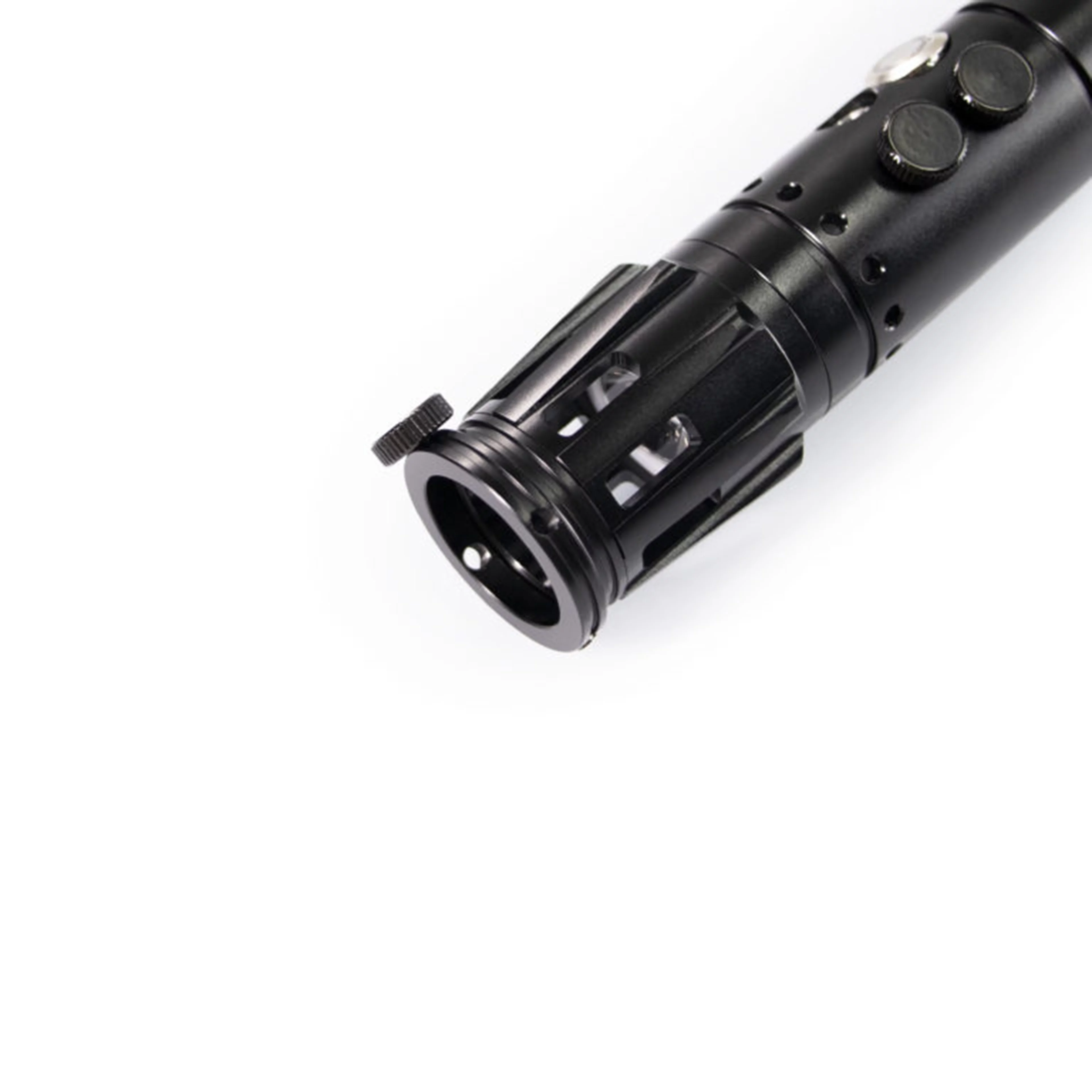 ZiaSabers DM Mini Neopixel Lightsaber with Xenopixel 2.0 Soundboard - Realistic Metal Black Hilt Star Wars Lightsaber