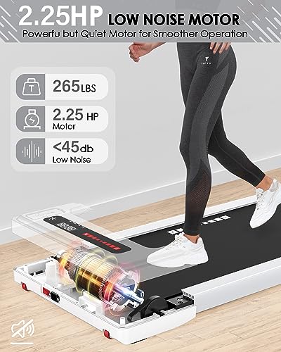 Walking Pad-Under Desk Treadmill-2 in 1 Treadmills for Home-Walking Treadmill with Remote Control, Portable Mini Treadmill 265 lbs Capacity