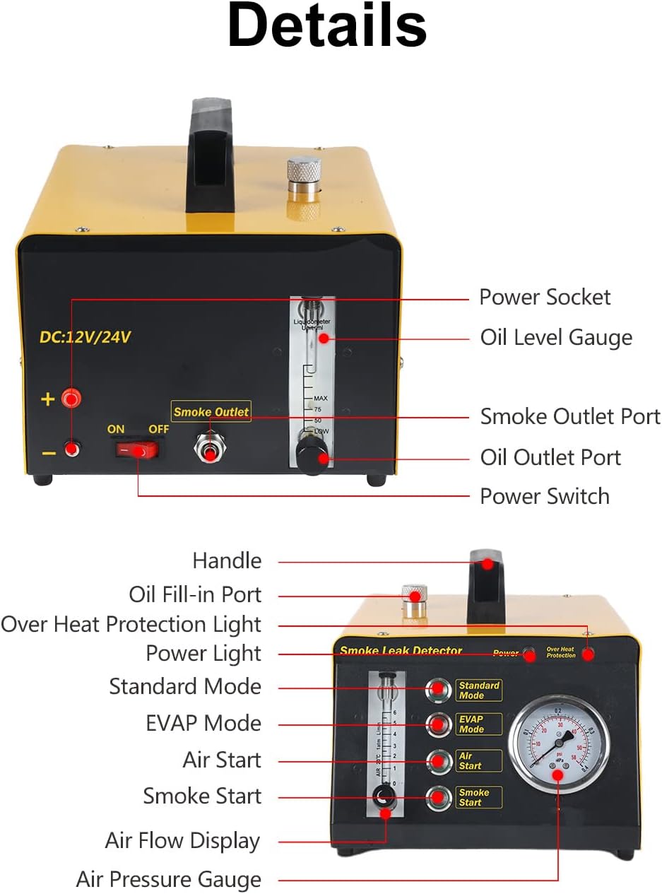 EVAP Smoke Fuel leakage Tester 4 IN 1 Car Conduit PIPE System Leak Detection Tools