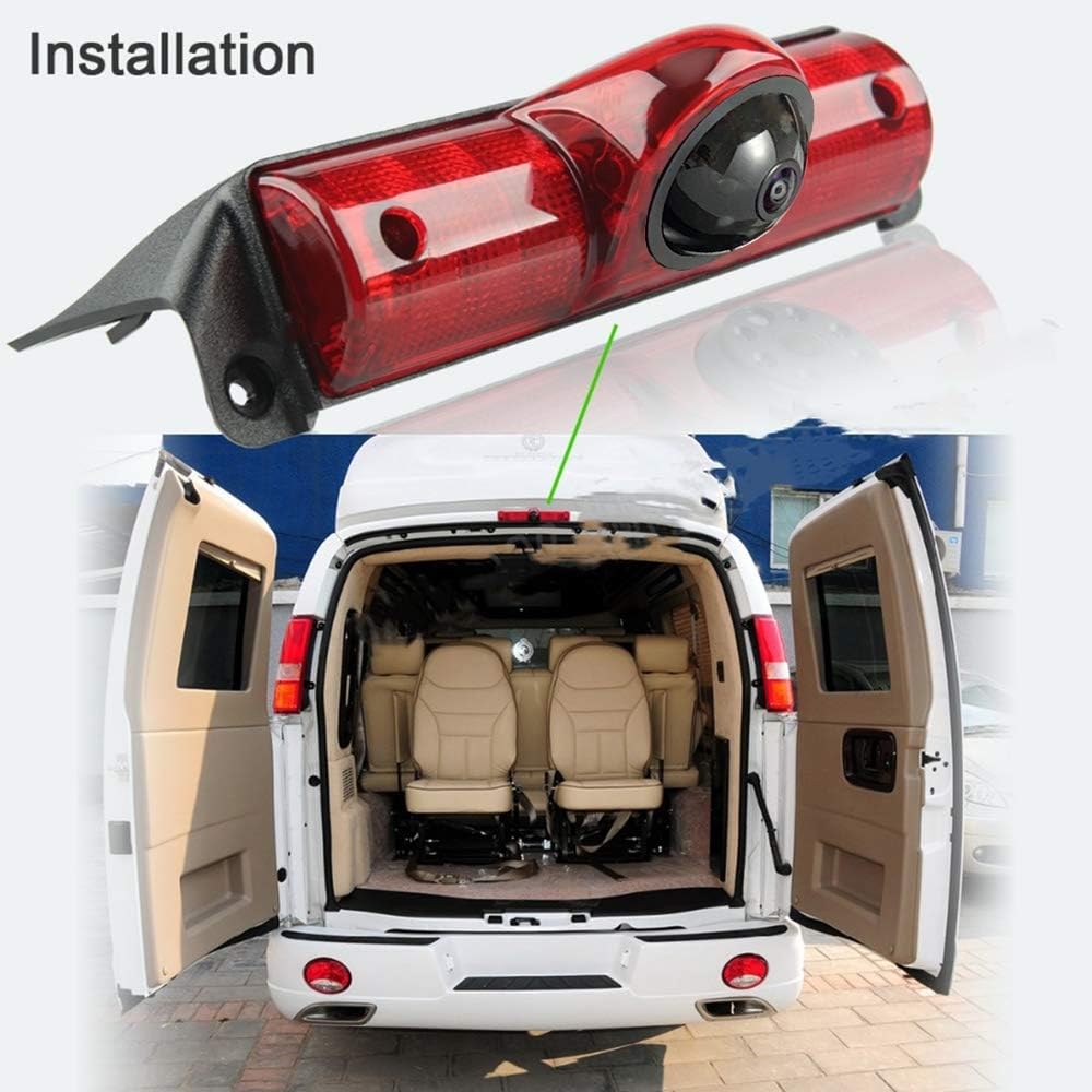 Videosystem Rear View Camera Backup Camera Replacement for Chevy Express GMC Savana Cargo Van Transporter/Savana Explorer 2003-2018 Year Third Brake