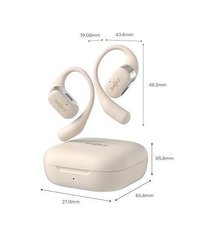 SHOKZ OpenFit - Open-Ear True Wireless Bluetooth Headphones with Microphone, Earbuds with Earhooks, Sweat Resistant, Fast Charging, 28HRS Playtime