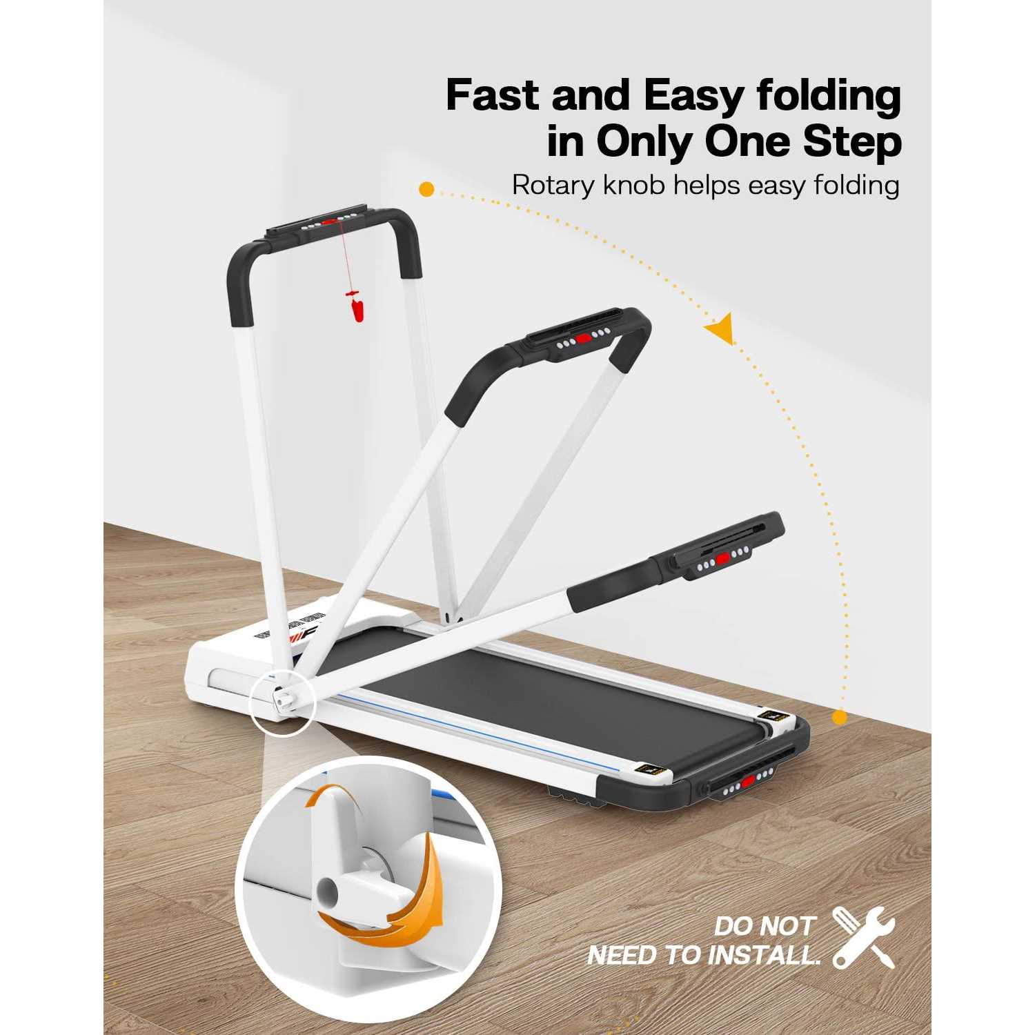 FYC 3.5HP Under Desk Treadmill 300LBS Weight Capacity, 2-in-1 Foldable Design, Remote Control &amp; LED Display - Sports Supplies Online Store