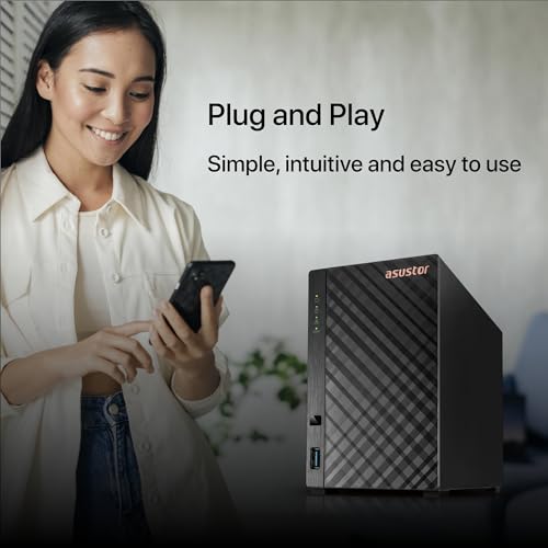 Asustor Drivestor 2 Lite AS1102TL, 2 Bay NAS Enclosure Network Storage, 1.7GHz Quad Core, 1GbE Port, 1GB RAM DDR4