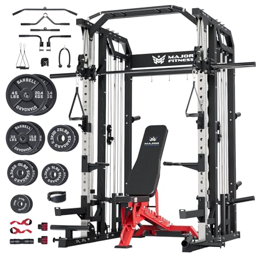 Major Fitness Drone2 Smith△ Machine – All-in-One Home Gym Squat Rack with Weight Bar