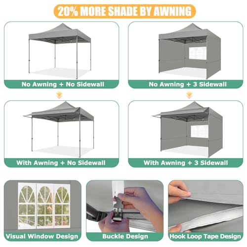 COBIZI 10x10 Pop Up Canopy Tent with Awning