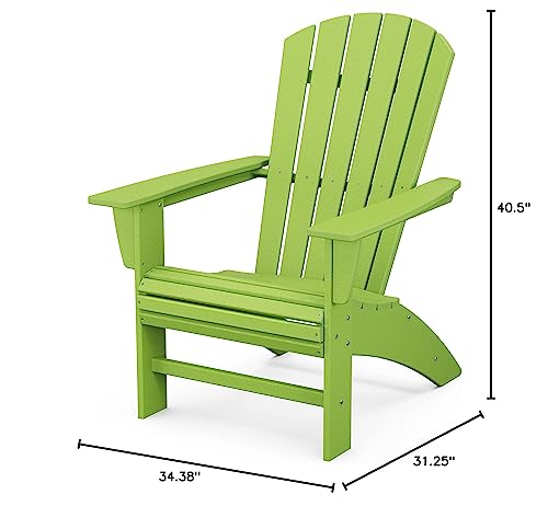 POLYWOOD Nautical Curveback Adirondack Chair, HDPE Outdoor Patio Furniture for Deck, Pool, Garden, Made in USA