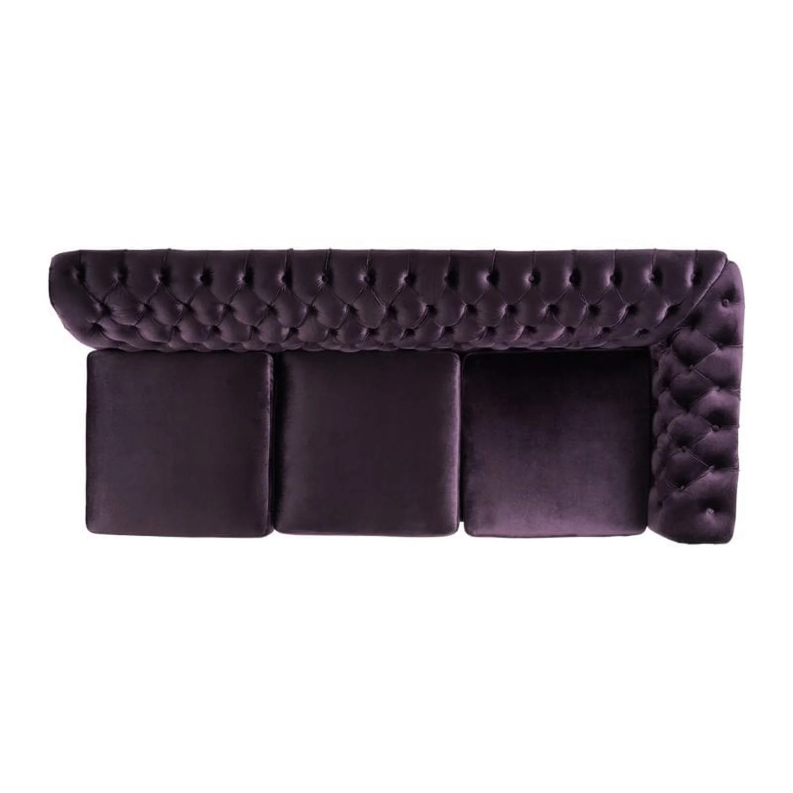 Pemberly Row 7 Seat Velvet Tufted Chesterfield Sectional in Blackberry
