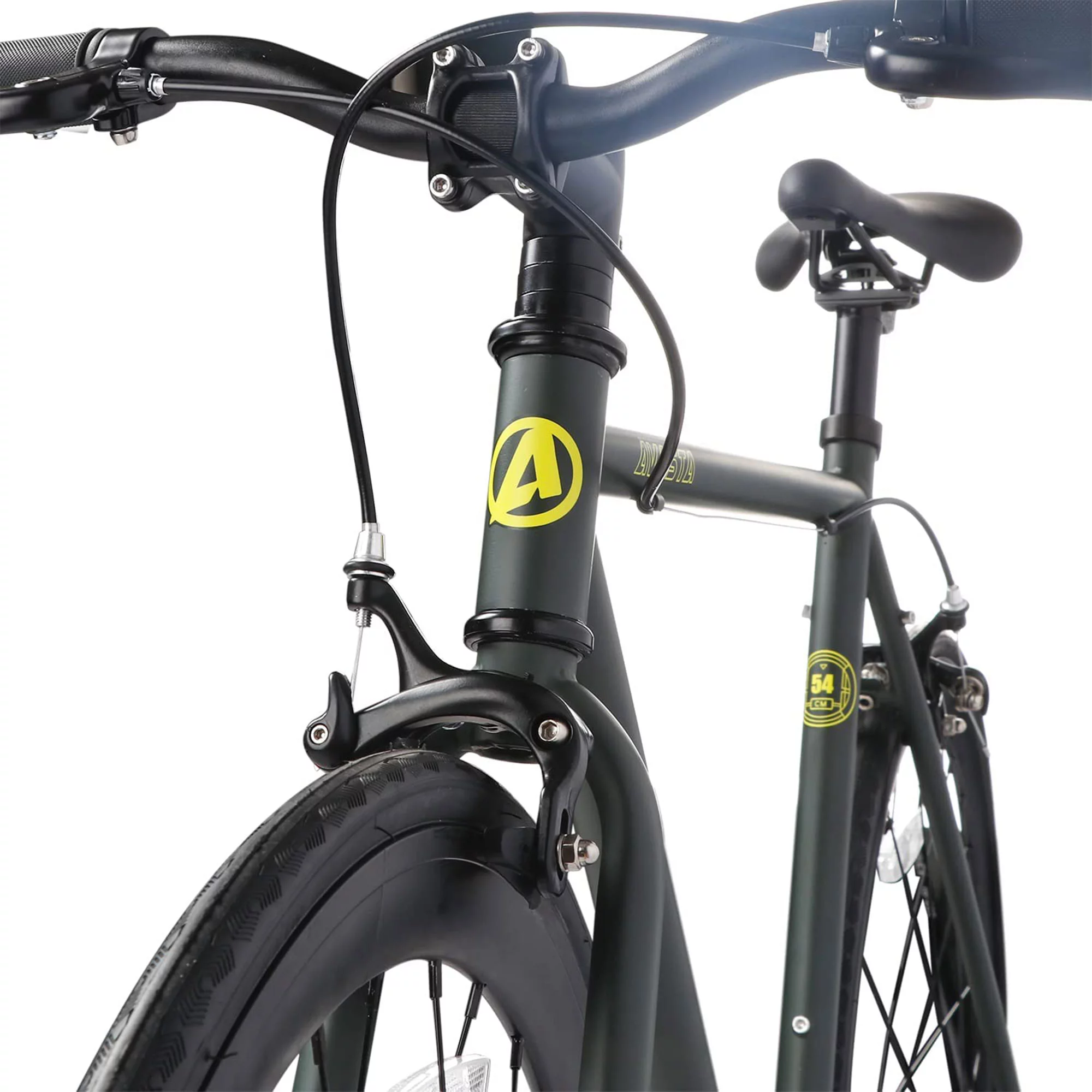 AVASTA 700C 54 In Single Speed Fixed Gear Urban Commuter Fixie Bike, Green - Radiant Selections