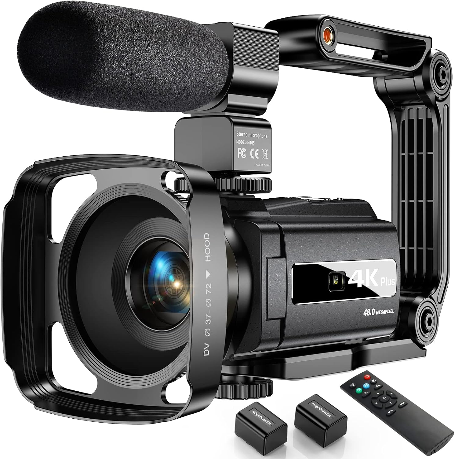 4K Video Camera Camcorder 48MP 60FPS Ultra HD Video Camera with Vlogging Camera for YouTube 16X Digital Video Camera with Microphone 6-Axis