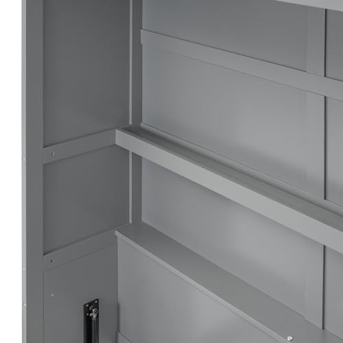 Full Size Murphy Bed with Drawers, Cabinets and USB Ports,Wood Murphy Bed Cabinet Bed Removable Shelves