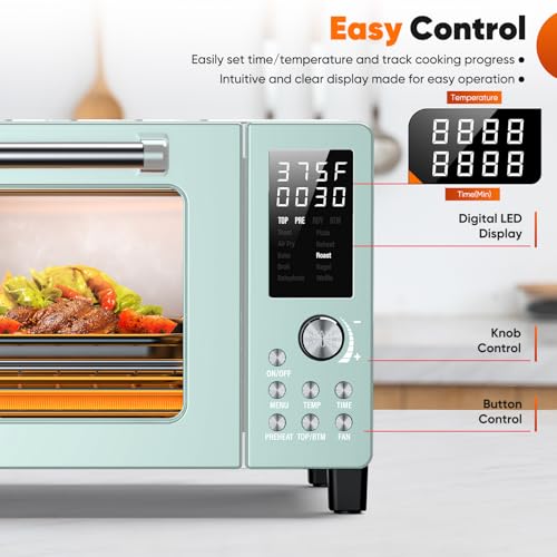 Nuwave Bravo Pro Smart 21QT Toaster Oven Air Fryer Combo, Convection Oven Countertop, 10 functions all in 1, with even & quick crisp technology