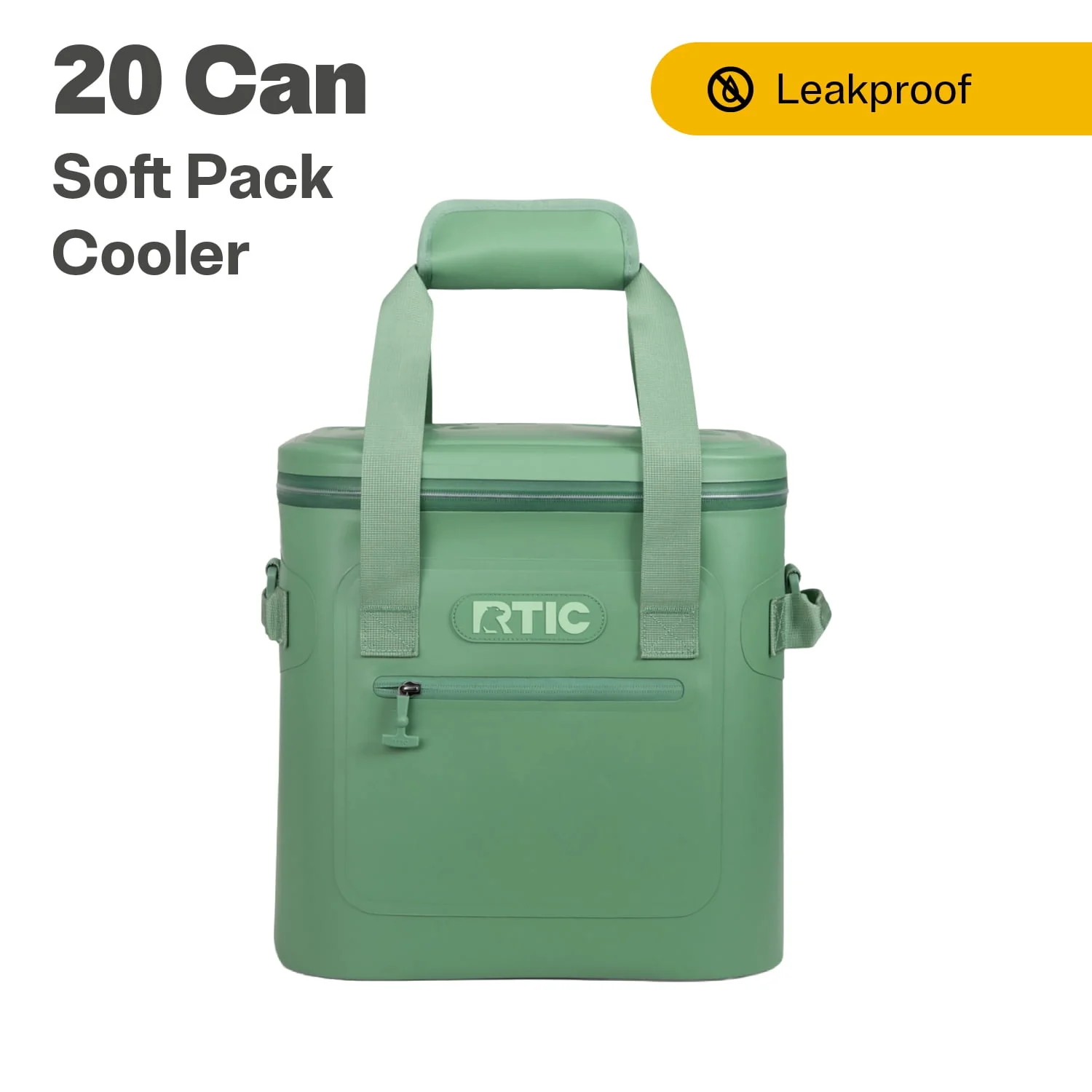 RTIC 20 Can Soft Pack Cooler, Leakproof Ice Chest Cooler with Waterproof Zipper, Blue/Grey