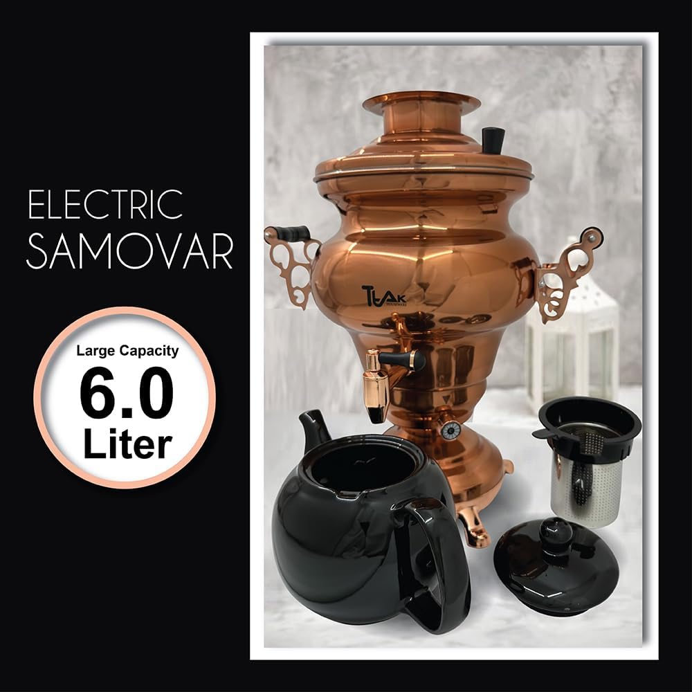 Electric Stainless Steel Copper Design Samovar