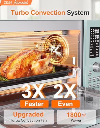 Nuwave Bravo Pro Smart 21QT Toaster Oven Air Fryer Combo, Convection Oven Countertop, 10 functions all in 1, with even & quick crisp technology