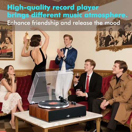 Vinyl Record Player with Speakers,High Fidelity Turntables for Vinyl Records with Magnetic Cartridge AT-3600L