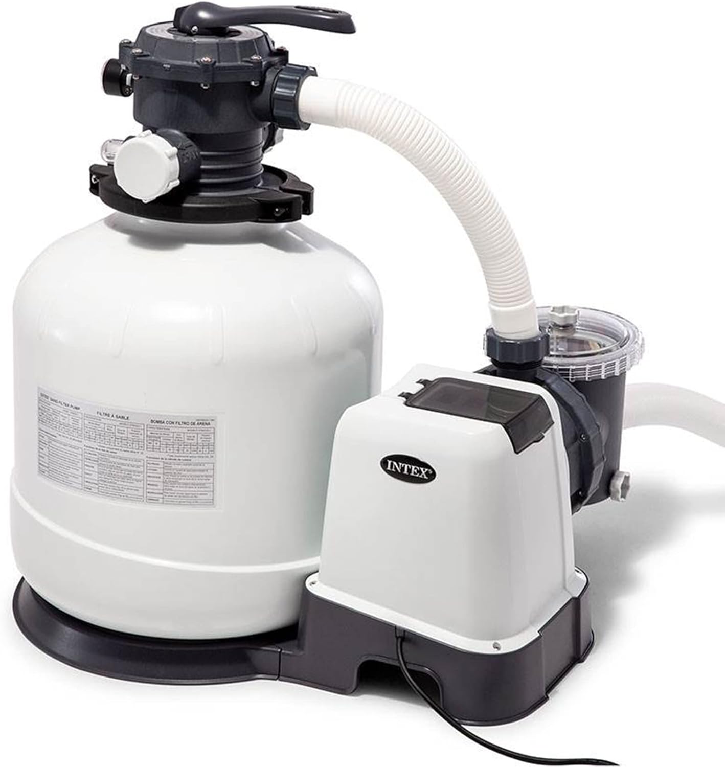 Intex 3000 GPH Sand Filter Pump with Built-In Timer and Krystal Clear Saltwater System Maintenance Set for Above Ground Outdoor Swimming Pools