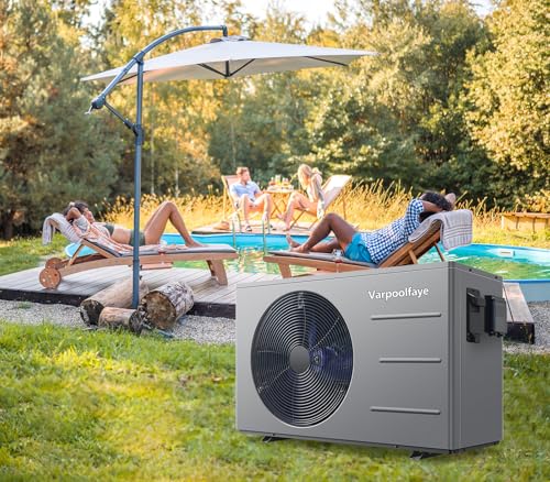 16000 BTU Electric Pool Heater For Above Ground Pool 5000 Gallon Swimming Pool Heat Pump Heating Cooling Mode WiFi Control Schedule Pool Heater 120V