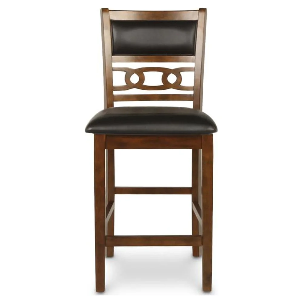 New Classic Furniture Gia 5-Piece Transitional Wood Dining Set in Brown