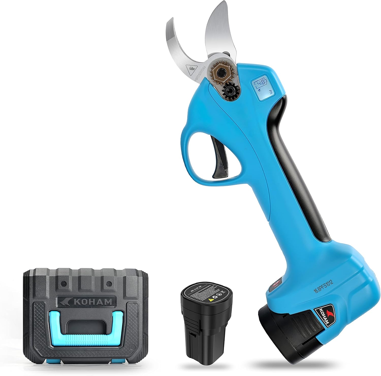 Electric Pruning Shears, KOHAM Professional Cordless Battery Powered Tree Branch Pruner with LED Screen