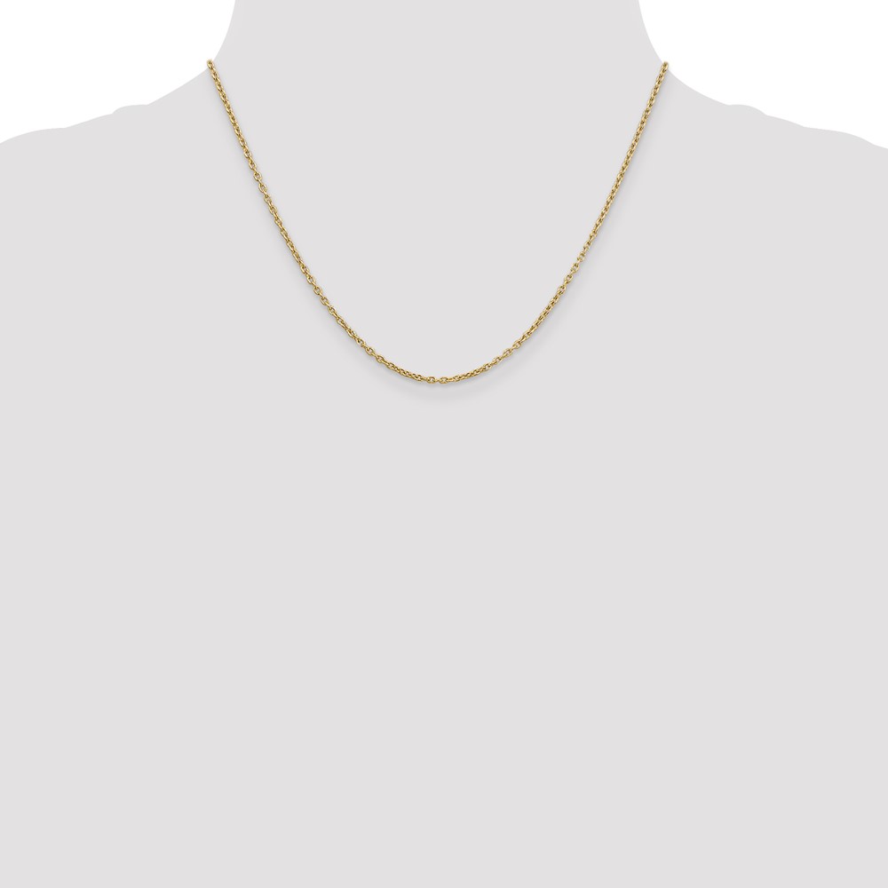 Primal Gold 14K Yellow Gold 2mm Round Open Link Cable Chain