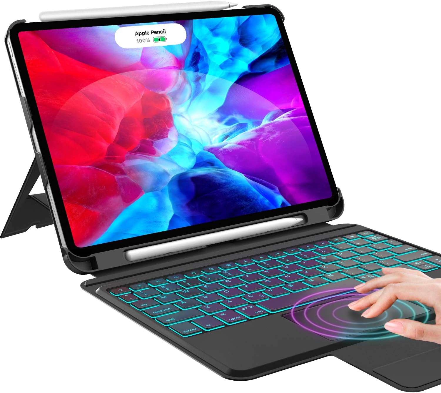 iPad Pro 11 Inch 2021 Case with Keyboard, Keyboard for iPad Air (4th Generation) Touchpad - Backlight