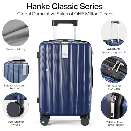 Hanke 29 Inch Luggage Suitcases With Spinner Wheels Lightweight PC hardside Rolling Suitcase With Travel Lock, Checked-Large 29-Inch(Blackish Green)