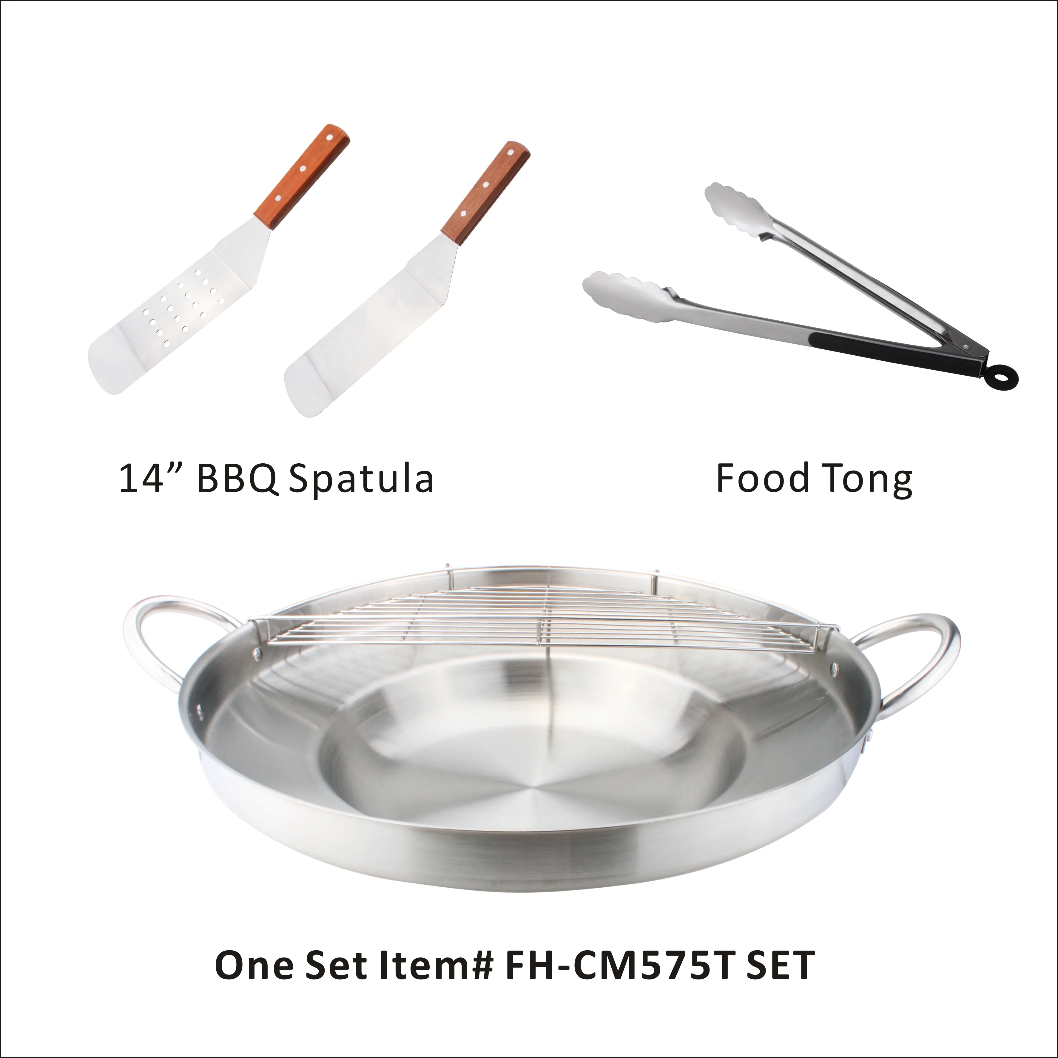 ARC 23" Heavy Duty Stainless Steel Concave Comal Set With Cast Iron Propane Burner 26,000BTU Stove and Burner Stand