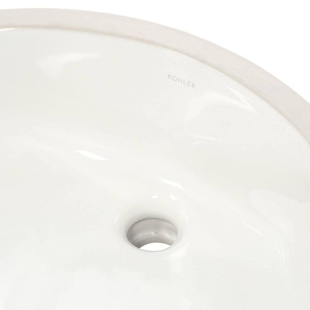 Kohler Caxton White Undermount Oval Bathroom Sink with Overflow