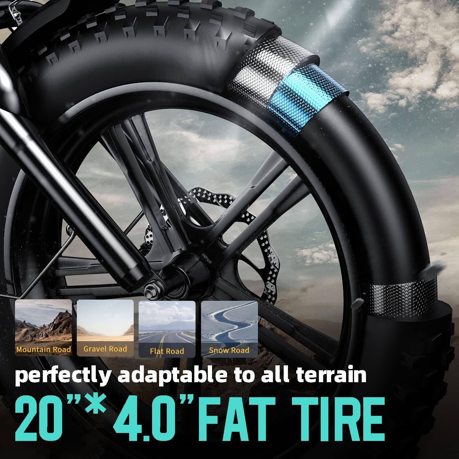 Auloor Electric Bike, 750W Ebike for Adults, 20" Fat Tire Electric Bike, 30MPH Max Speed Folding Electric Bike, 48V 18Ah Battery