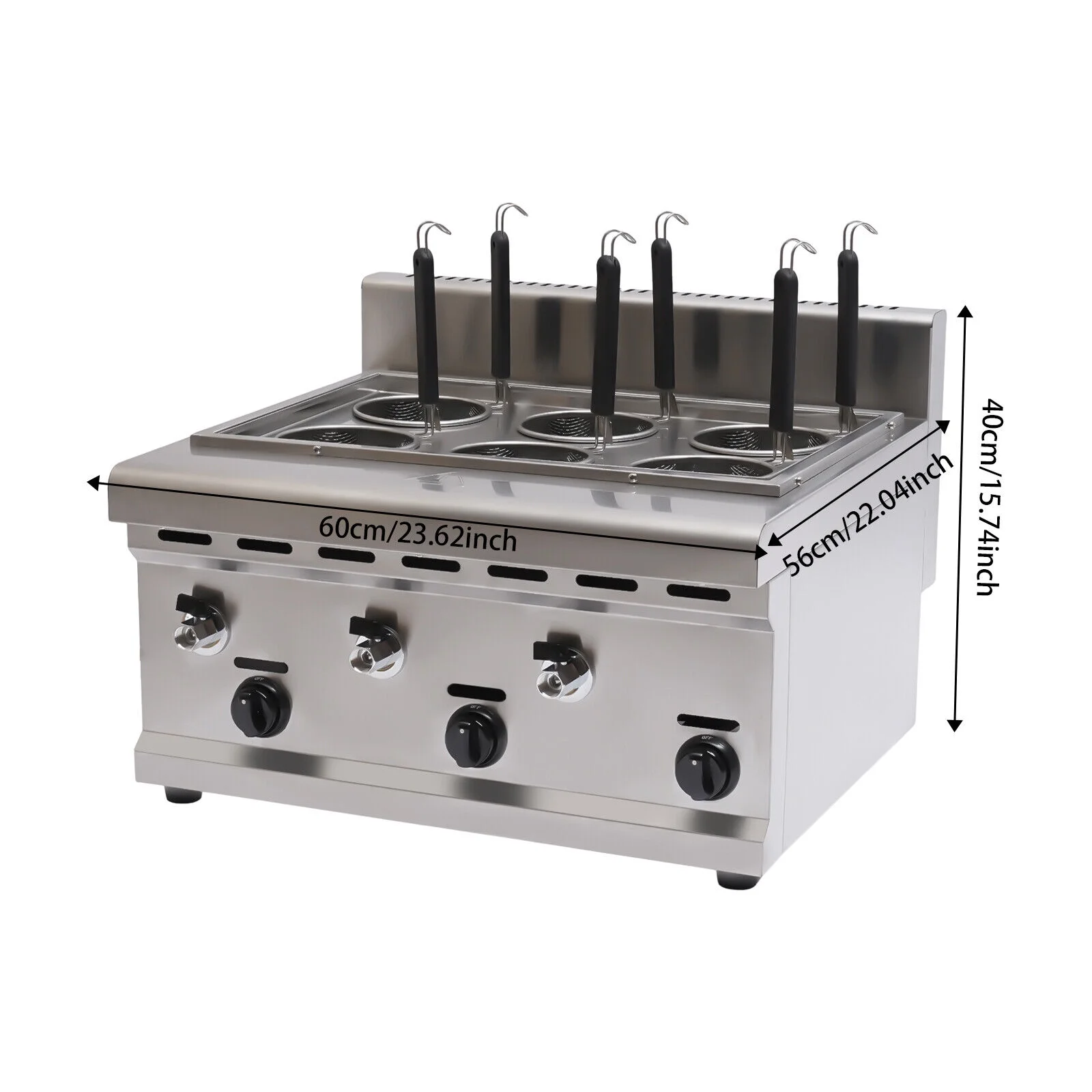 6 Basket Commercial Propane Gas Noodle Pasta Desktop Cooker Ramen Cooker