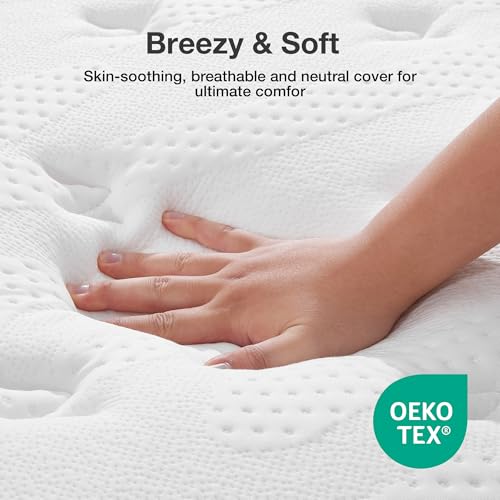 Novilla King Size Mattress 14 Inch, Hybrid Mattress King for Motion Isolation, Gel Memory Foam with Pressure Relief for Cool Night Sleep