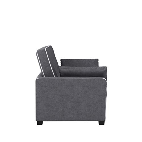 Serta Ainsley 72.6" Convertible Sleeper Sofa, Queen Size, Dreamcoil Comfort, Soft Velvet Fabric, Navy