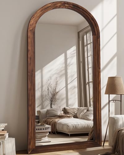 Full Length Mirror, 71"×32" Wooden Mirror Full Length with Stand Wood Floor Mirror, Oversized Stand Up Mirrors Large Wall Mirrors