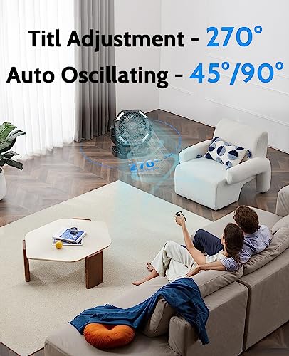 TDONE 40,000mAh Battery Operated Fan, 13" Remote Camping Fan with LED Auto-Oscillating Rechargeable Fan Powerful Portable Desk Fan for Home, Camping
