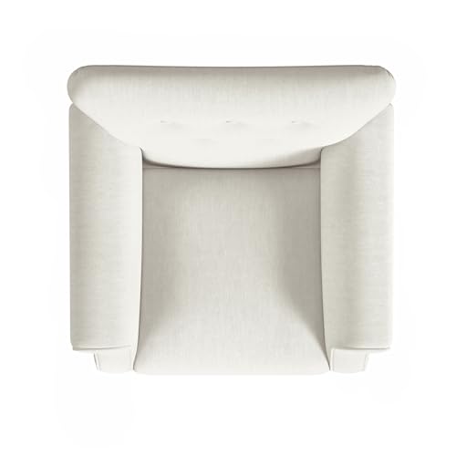 Home Decor | Upholstered Rolled Arm Wingback Accent Chair | Accent Chairs for Living Room & Bedroom | Decorative Home Furniture - Cream